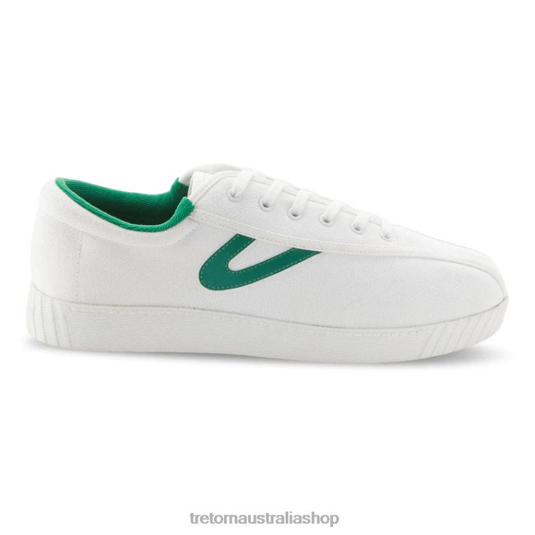 AU Tretorn Nylite Plus Canvas White/Green LL84F18 Footwear