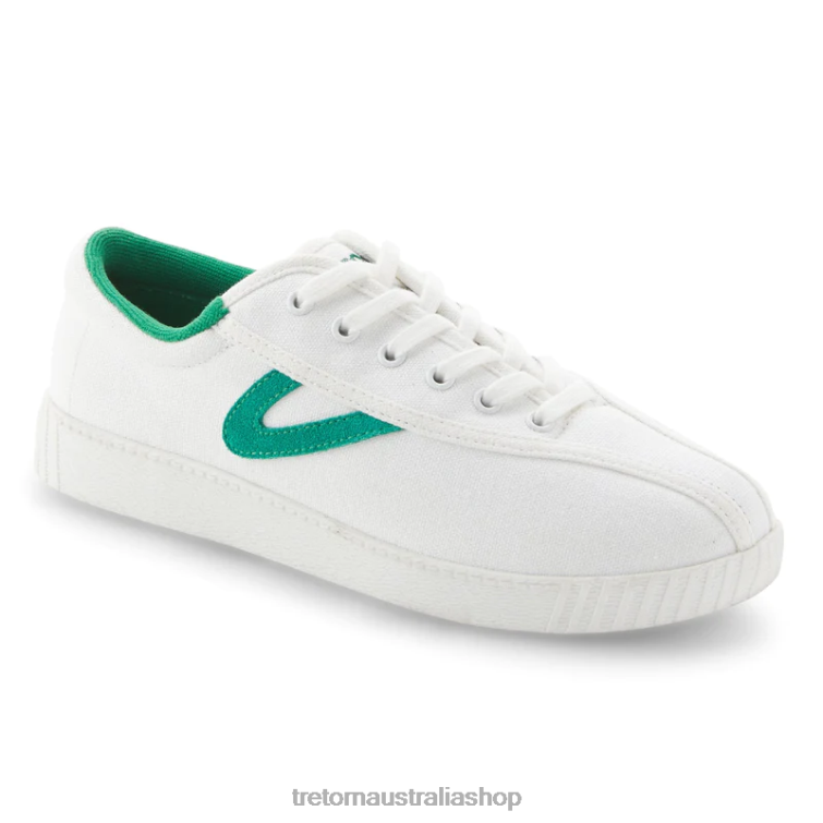 AU Tretorn Nylite Plus Canvas White/Green LL84F18 Footwear