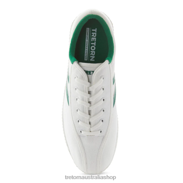 AU Tretorn Nylite Plus Canvas White/Green LL84F18 Footwear
