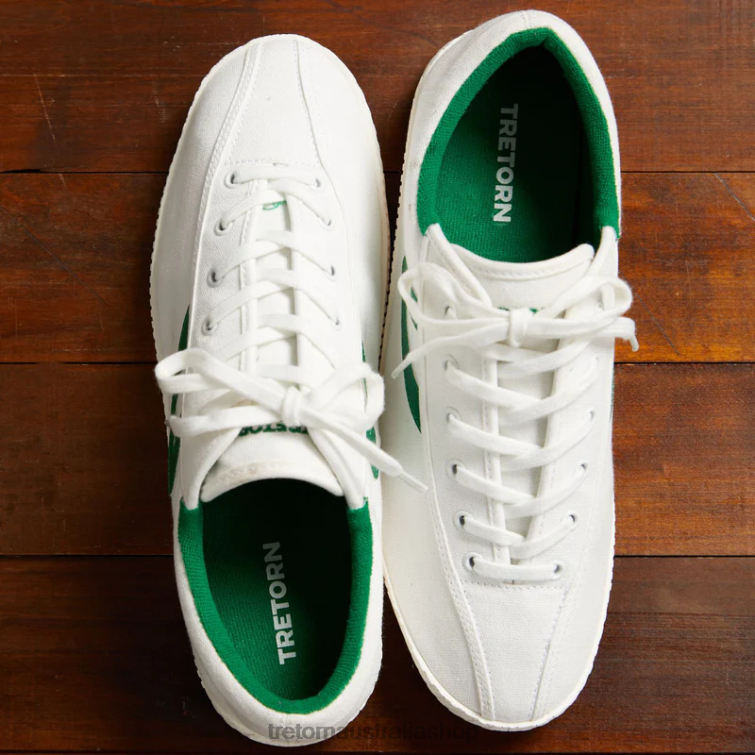 AU Tretorn Nylite Plus Canvas White/Green LL84F6 Footwear