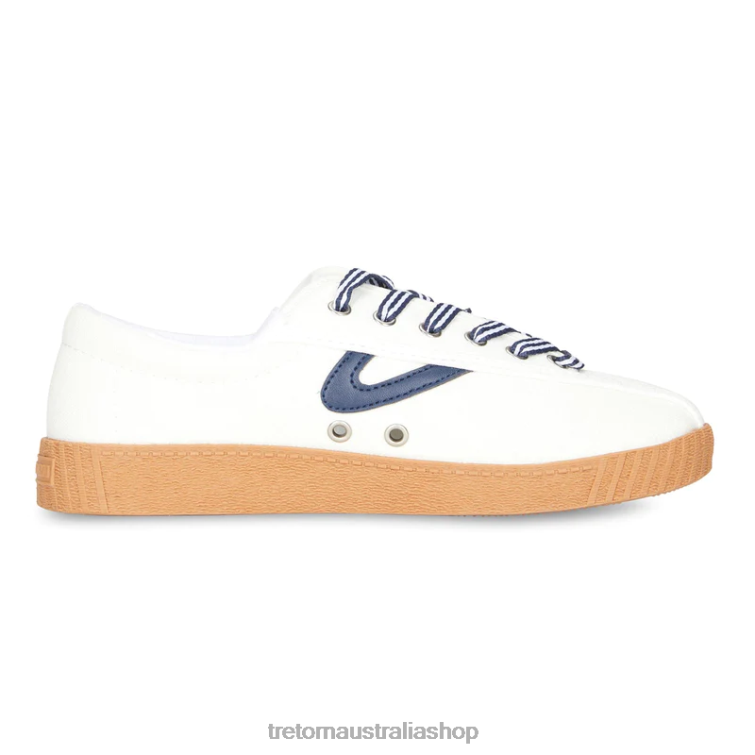 AU Tretorn Nylite Plus Canvas White/Navy/Gum LL84F10 Footwear