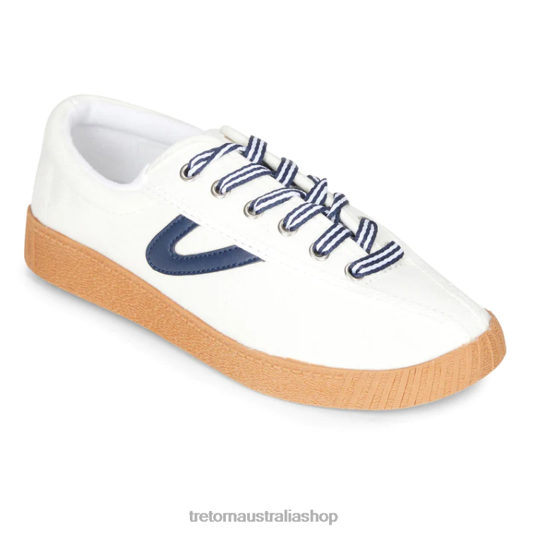 AU Tretorn Nylite Plus Canvas White/Navy/Gum LL84F10 Footwear