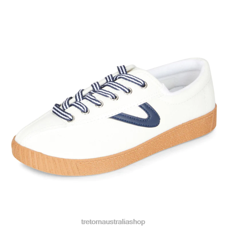 AU Tretorn Nylite Plus Canvas White/Navy/Gum LL84F10 Footwear