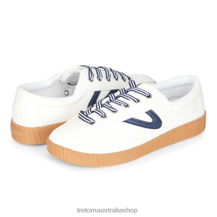 AU Tretorn Nylite Plus Canvas White/Navy/Gum LL84F10 Footwear