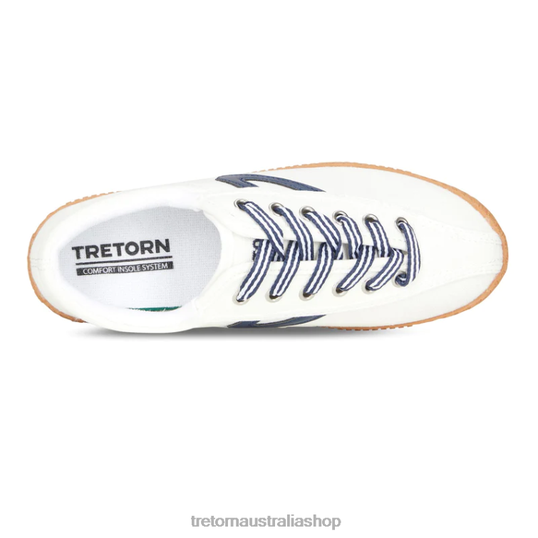 AU Tretorn Nylite Plus Canvas White/Navy/Gum LL84F10 Footwear