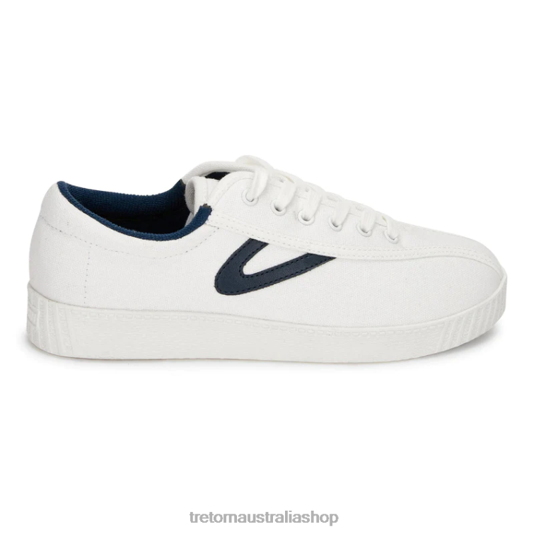 AU Tretorn Nylite Plus Canvas White/Navy LL84F15 Footwear