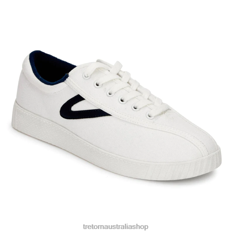 AU Tretorn Nylite Plus Canvas White/Navy LL84F15 Footwear