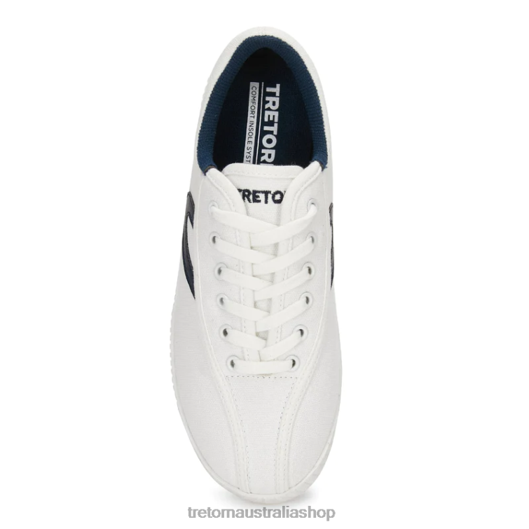 AU Tretorn Nylite Plus Canvas White/Navy LL84F15 Footwear