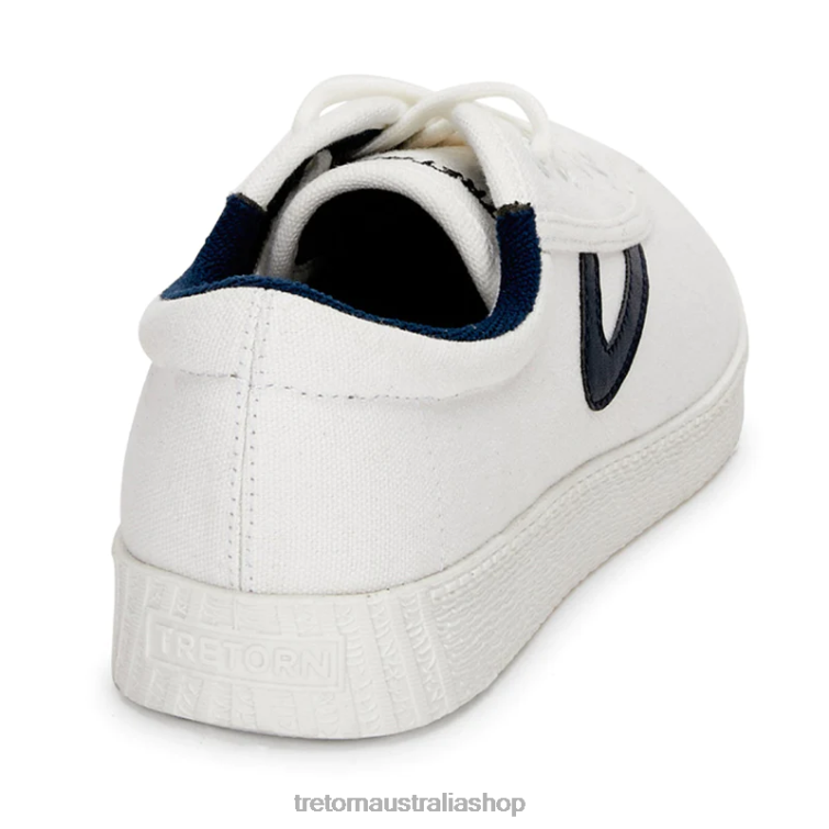 AU Tretorn Nylite Plus Canvas White/Navy LL84F15 Footwear