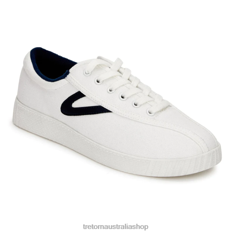 AU Tretorn Nylite Plus Canvas White/Navy LL84F3 Footwear