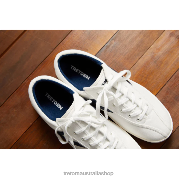 AU Tretorn Nylite Plus Canvas White/Navy LL84F3 Footwear