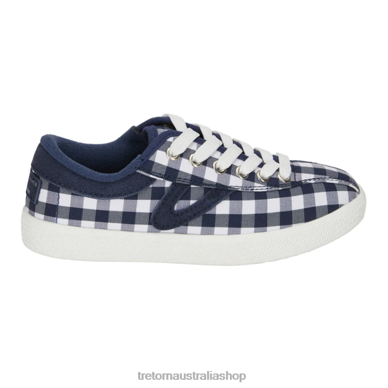 AU Tretorn x Draper James Nylite Plus Canvas White/Nassau Navy Dolly Check LL84F20 Footwear