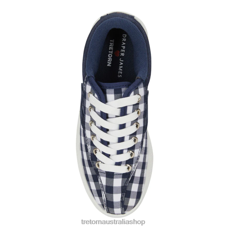 AU Tretorn x Draper James Nylite Plus Canvas White/Nassau Navy Dolly Check LL84F20 Footwear