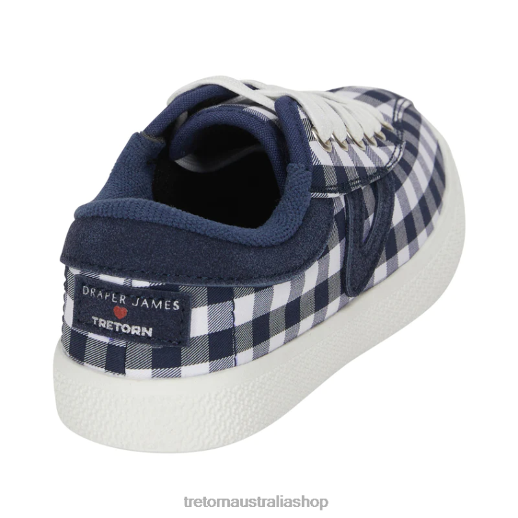 AU Tretorn x Draper James Nylite Plus Canvas White/Nassau Navy Dolly Check LL84F20 Footwear