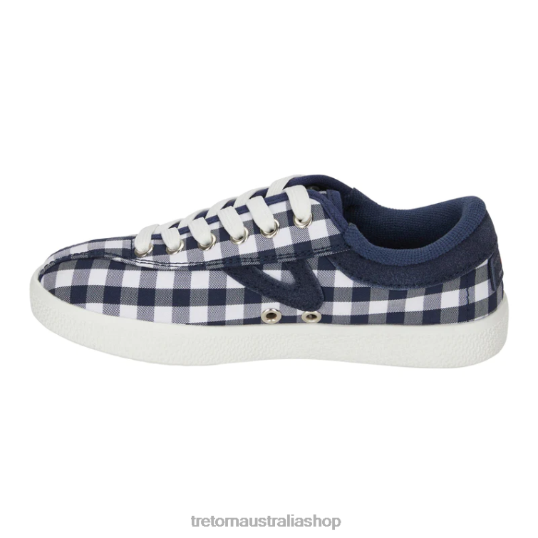 AU Tretorn x Draper James Nylite Plus Canvas White/Nassau Navy Dolly Check LL84F20 Footwear