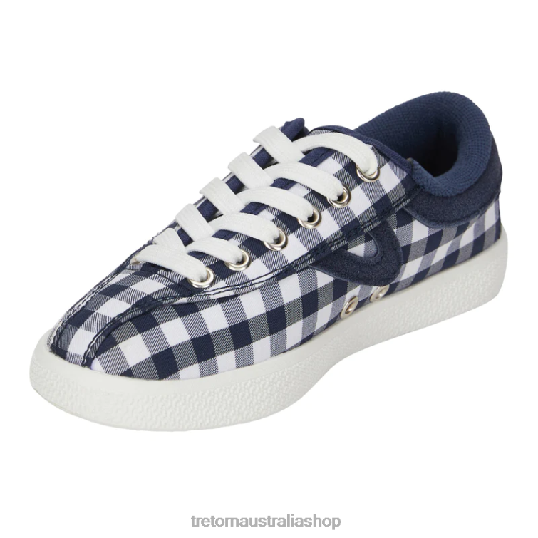 AU Tretorn x Draper James Nylite Plus Canvas White/Nassau Navy Dolly Check LL84F20 Footwear
