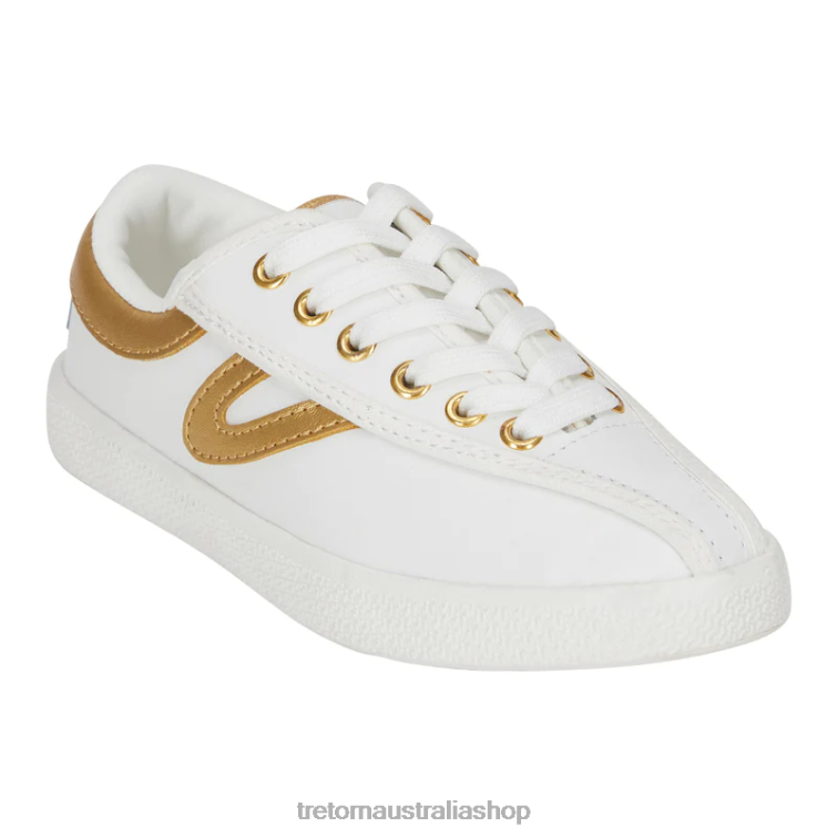 AU Tretorn x Draper James Nylite Plus Leather White/Metallic Gold LL84F21 Footwear
